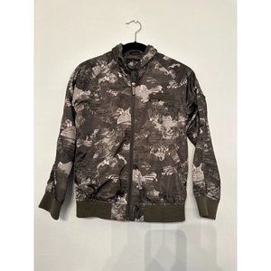 MEMBER'S ONLY‎ Jacket Satin Camo Pink Army Green Racer Bomber Boyfriend Size 10
